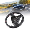 thumbnail image 4 of Real Carbon Fiber Steering Wheel, Car Steering Wheel Racing Style Flat Bottom Nappa Perforated Leather Anti Oxidation Finger Ridges  for Levante M161, 4 of 7