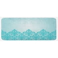 thumbnail image 1 of Turquoise Kitchen Mat, Retro Style Medieval European Victorian Gradient Royal Pale Patterns Art Print, Plush Decorative Kitchen Mat with Non Slip Backing, 47" X 19", Blue, by Ambesonne, 1 of 1