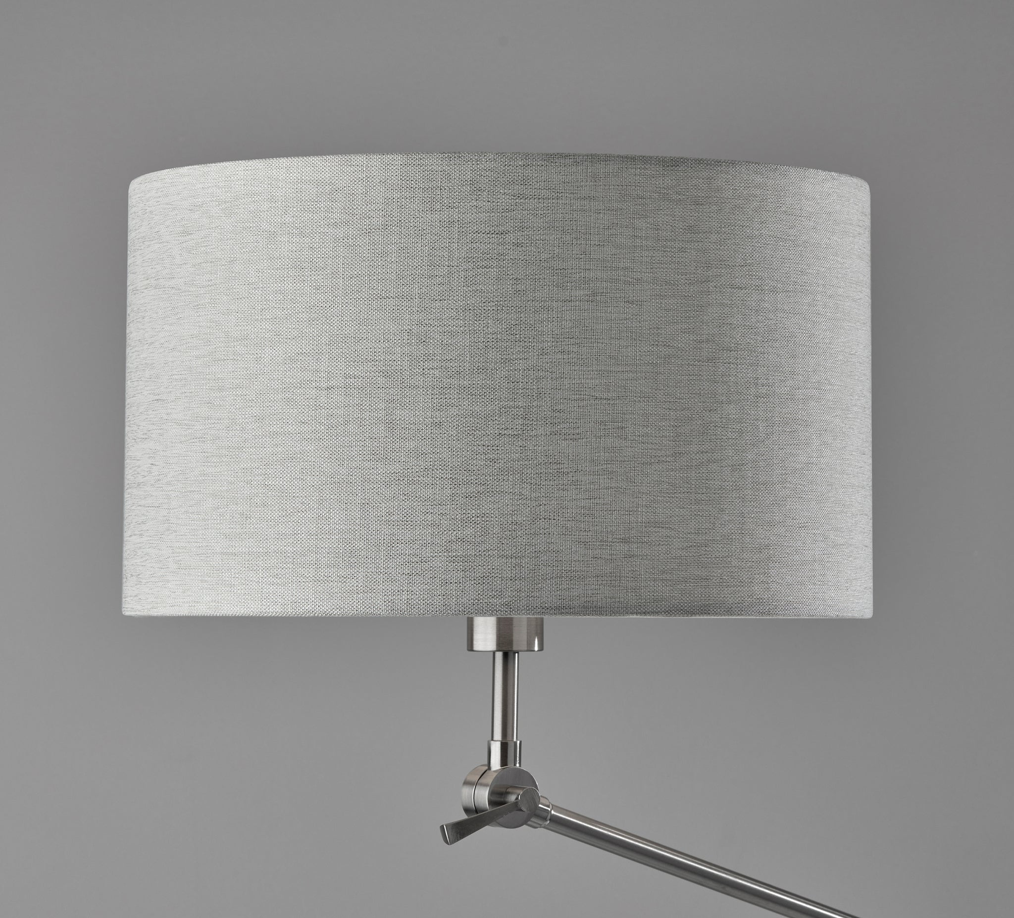 Adesso Willard 24.8" Traditional Adjustable Height Brushed Steel Arc Lamps Floor Lamp with Brushed Steel Shades
