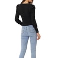 thumbnail image 3 of Unique Bargains Femmes Col Rond Hallowe Casual Slim Fit Tops Chemises à Manches Longues Noir M, 3 of 5
