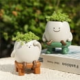 thumbnail image 7 of NANDIYNZHI Chair Indoor Outdoor Plants Unique Chair Succulent Cute Head with Holes Fun Gifts for Moms and Friends A Flower Pot, 7 of 7
