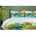 thumbnail image 4 of Ambesonne Landscape Duvet Cover Sets, Pool Resort Travel, 2-Queen, Green Blue Cream, 4 of 7