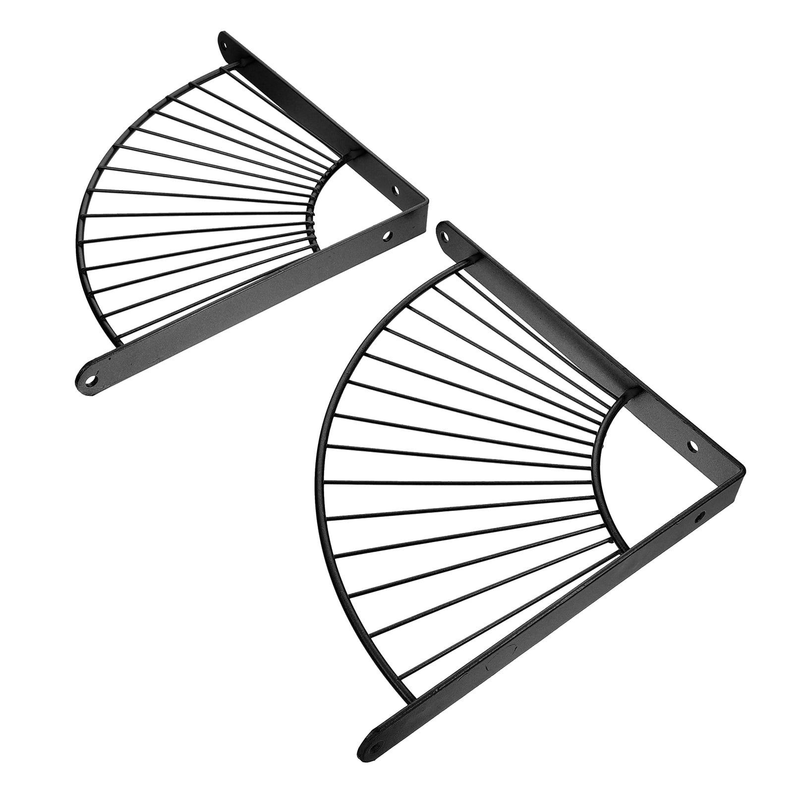 Worgeous 2 Pcs Organizer Shelving Brackets Shelf Support Bracket 2.4X24.5X24.5CM Black