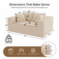 thumbnail image 3 of KeepCharm 67" Corduroy Boneless Loveseat Sofa, Memory Foam & Pocket Spring Cloud Couch, No Assembly Floor Sofa, Deep Seat Frameless Couch, Beige, 3 of 8