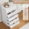 thumbnail image 5 of Homfa 5 Drawer White Dresser, Modern Storage Cabinet for Bedroom,Tall Chest of Drawers for Living Room, 5 of 9