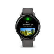 Garmin 010-02785-00 Venu 3S Health Fitness GPS Smartwatch Steel Bezel with Pebble Gray Case 41mm Bundle with Deco Screen Protector, Tech Smart USA Fitness & Wellness Suite| Official Garmin USA Dealer