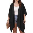 thumbnail image 4 of JuneFish Women Beach Kimono Swimsuit Bathing Suit Cover Up Swimwear Sheer Chiffon Cardigan Tops, 4 of 8