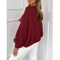 thumbnail image 2 of Suéter PRETTYGARDEN con Lazo Frontal, Tejido Grueso, Color Vino, Talla L, 2 of 8