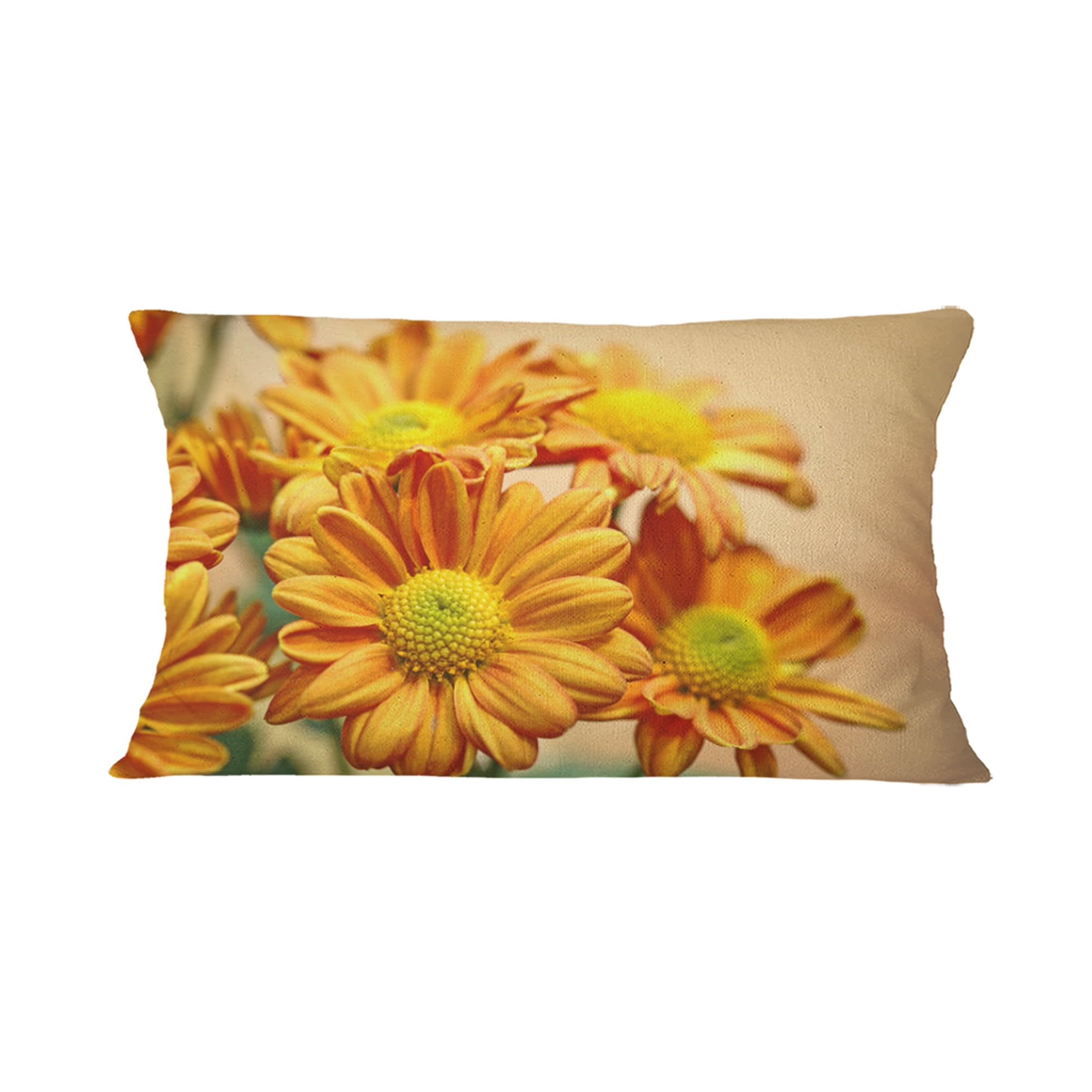 Designart Yellow Flowers in the Garden - Floral Throw Pillow - 12x20