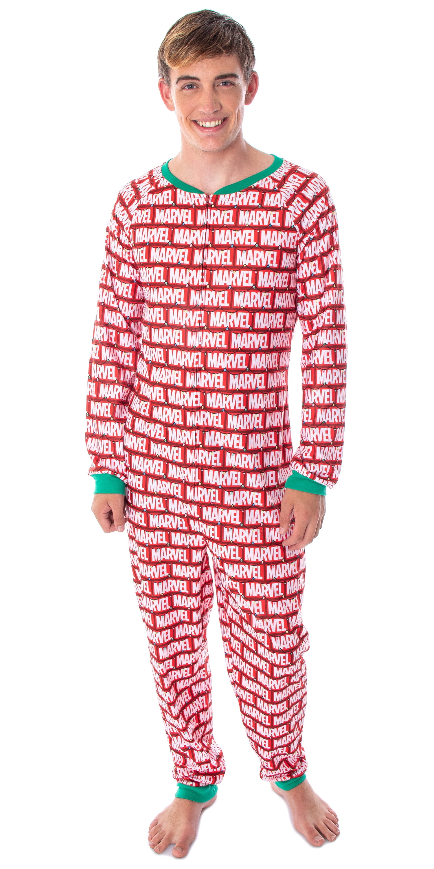 Intimo Marvel Logo Unionsuit with Christmas Lights Adult