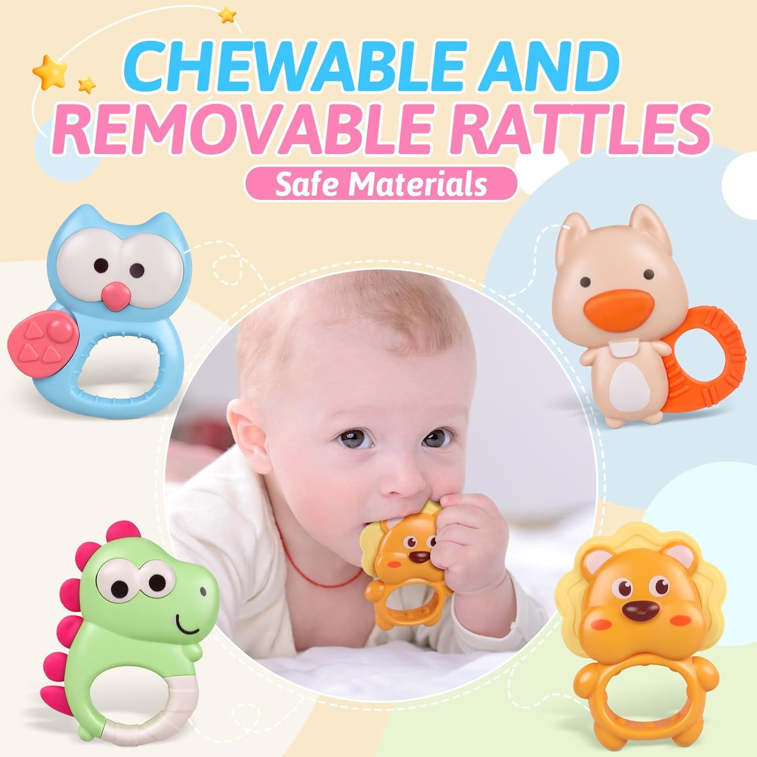 FAKYFJ Baby Crib Mobile Toys with Music, Light & Remote – 5 Toys