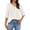 White, variant on dgysar Womens Linen Button Blouse, 3/4 Sleeve V-Neck Casual Solid Color Lightweight Breathable Shirt Tops, Textured Natural Fabric Relaxed Fit Summer Apparel Mint Green M