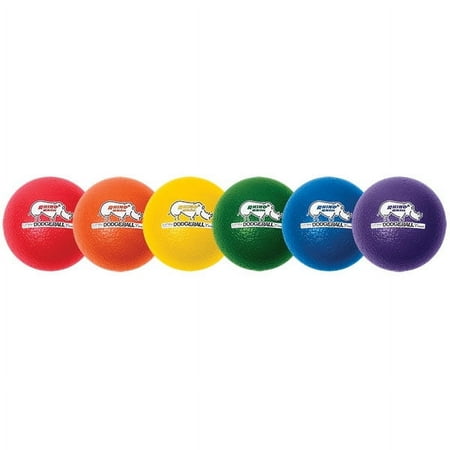 Champion Sports Rhino Skin Dodgeballs: 8 Inch Balls for Playground, PE, Backyard & League Games - Team Sports Equipment for Kids and Adults - Set of 6