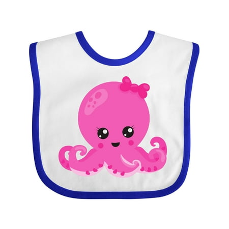 

Inktastic Cute Octopus Little Octopus Baby Octopus Hearts Gift Baby Girl Bib