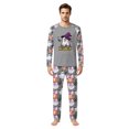 thumbnail image 2 of Halloween Family Pajamas Set Long Sleeve Crew Neck, Cute Matching Halloween Pajamas with Hat Ghost Bow Print, Cozy Family Halloween Pajama Set Sleepwear, 2 of 4