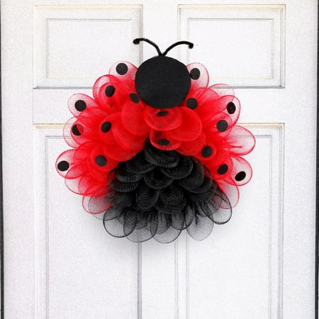 

Fall Deals! Cute Mesh Flower Wreath Door Hanging Decoration Window Decor Holiday Wreath Wall Hanging Flower for Front Door Window Wall