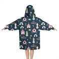 thumbnail image 2 of Dark Blue Little Princess Pattern Blanket Hoodies for Kids 6-13YR Oversize Wearable Blanket Hoodies for Boys Girls Teens, 2 of 7