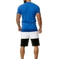 thumbnail image 3 of Txlixc Traje de hombre, camiseta de cuello redondo de manga corta + pantalones cortos de cintura de cuerda Txlixc moda, 3 of 6