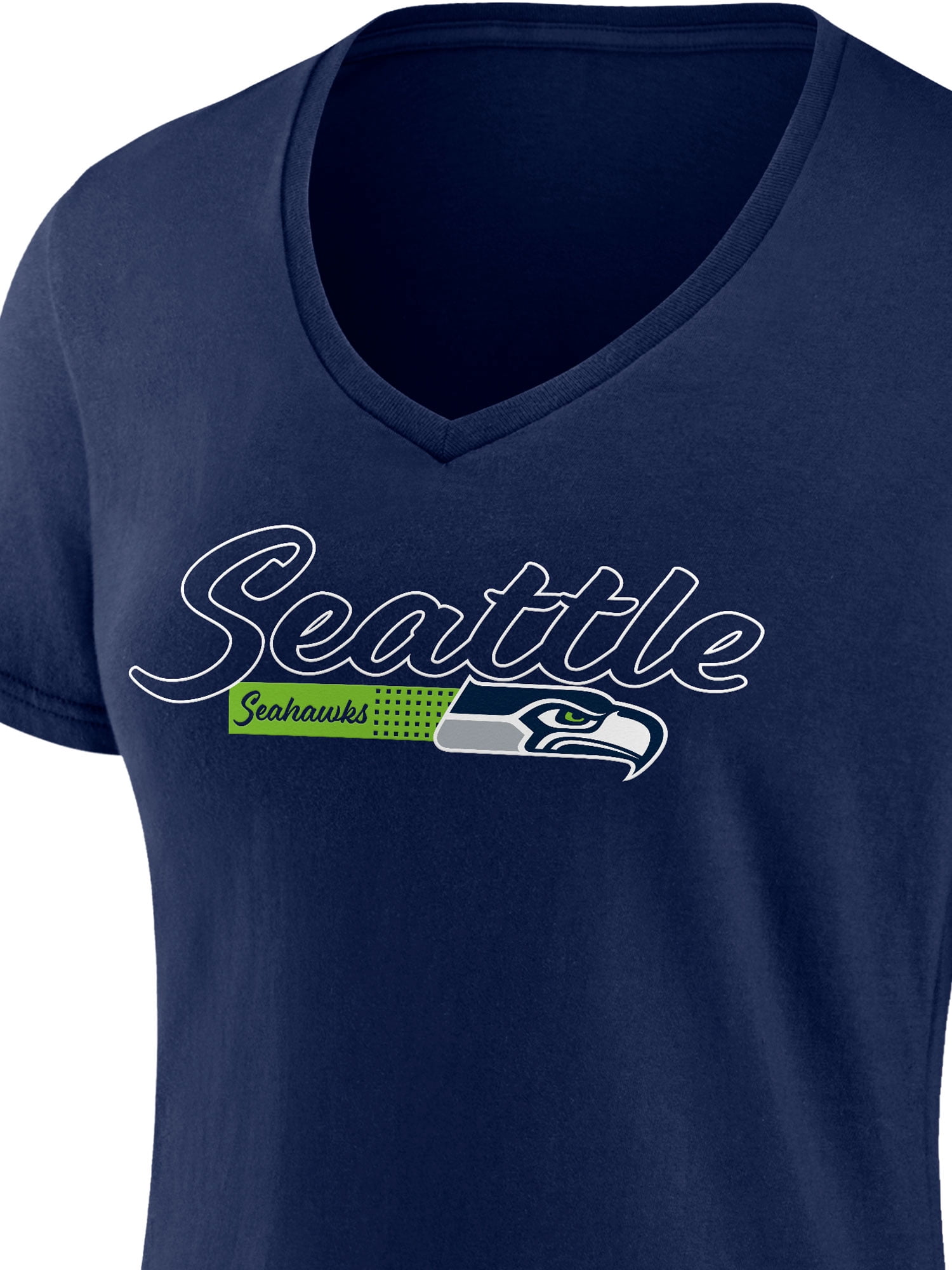 NFL Seattle Seahawks Women's Cotton Navy Short Sleeve T-Shirt