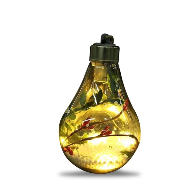 Bewildely Bola LED de Navidad, bombilla colgante de Navidad, adorno transparente, hogar, oficina, Club, bombilla decorativa, suministros de decoración Kits de decoración para fiestas No.06 Bewildely HA010060-06B