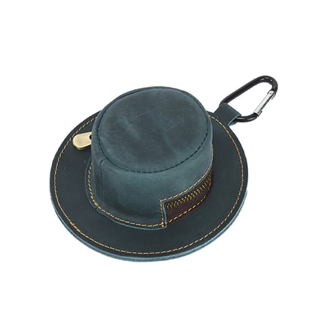 Decorate Blue Horsehide Hat Coin Purse Retro Loose Coin Storage Bag Personalized Hat Wallet(1Pcs) Rkxzt