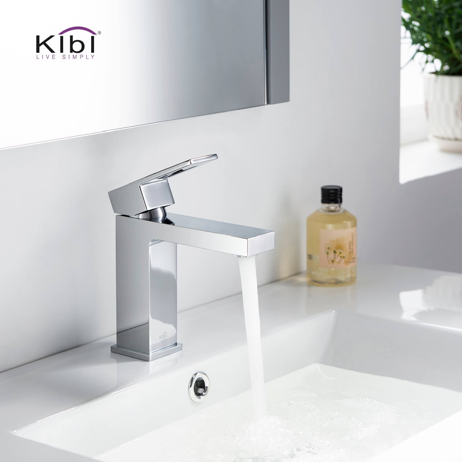 Kibi Cubic Single Handle Bathroom Vanity Sink Faucet