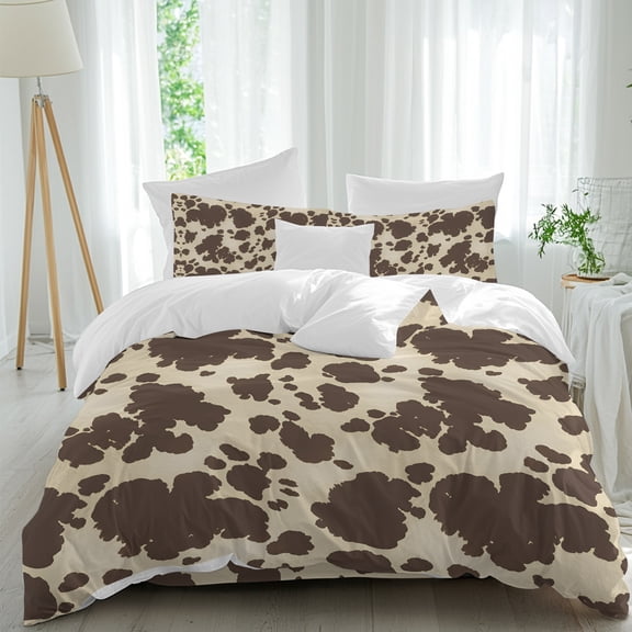 Animal Prints Duvet Cover Set Full Size, Leopard Print 4 Piece Soft Microfiber Bedding Set with 1 Duvet Cover, 1 Flat Sheet, 2 Pillowcases