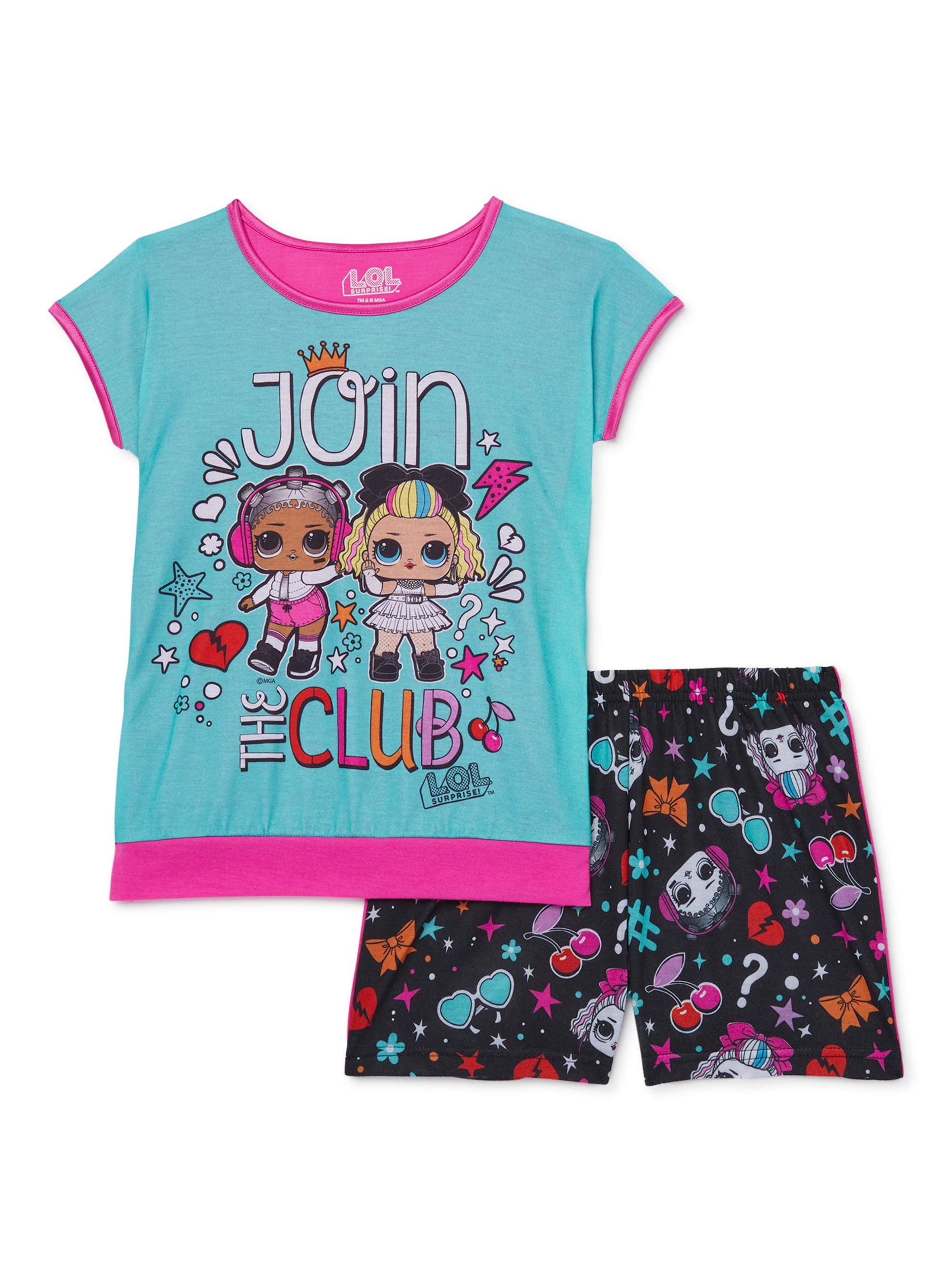 Girl LOL Suprise Short T Shirt Pyjamas PJs Pajamas Sets 3-4 5-6 7-8 9-10 Years 