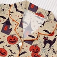 thumbnail image 6 of CUZIBR Girls Halloween Pajamas Sets Pumpkin Bat Castle Pajamas Set Lapel Button Short Sleeve Shirt Elastic Waist Shorts 2 Pieces Sleepwear Loungewear Outfits,A-Khaki,5-6 Years, 6 of 9
