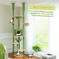 thumbnail image 3 of PAWZ Road Floor to Ceiling Cat Tree 92"-102" Adjustable Cat Tree Multi-Level Cat Tower for Indoor Cats, Green, 3 of 9