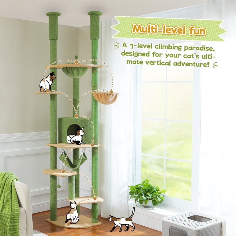 Pawz Road Floor-to-Ceiling Cat Tree, 92-102 Inches photo 6