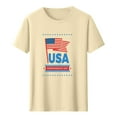 thumbnail image 4 of HOMADLES Men Flag Graphic Tee Independence Day Crewneck Muscle Stretch T Shirt Short Sleeve Beige L, 4 of 5