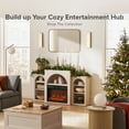 thumbnail image 6 of Mopio Blake 59" Arched TV Stand, Fireplace Mantel, Modular Side Storage Shelves, Entertainment Center for Living Room, Credenza, Media Console (White, With Insert), 6 of 10