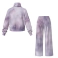 thumbnail image 6 of Uorisanigo Purple Tie Dye Two Piece Sets for Women Mock Neck Sweatshirt Wide Leg Sweatpants Matching Sets Plus Size Loungewear Oversized Tracksuit Travel Outfits Fashion Activewear, XS-XL, 6 of 8
