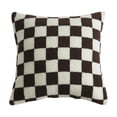thumbnail image 2 of Checkerboard Lamb Wool Style Pillowcase Cushion Cover | Polyester Decorative Throw Pillow Case with Invisible Zipper | Soft Home Sofa Bedroom Couch Accent Pillow Cover, 2 of 6