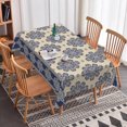 thumbnail image 3 of RisChhery Blue Vintage Rectangle Tablecloth,Waterproof Stain Resistant Table Cover For Dining Decor,60x102 inch, 3 of 6