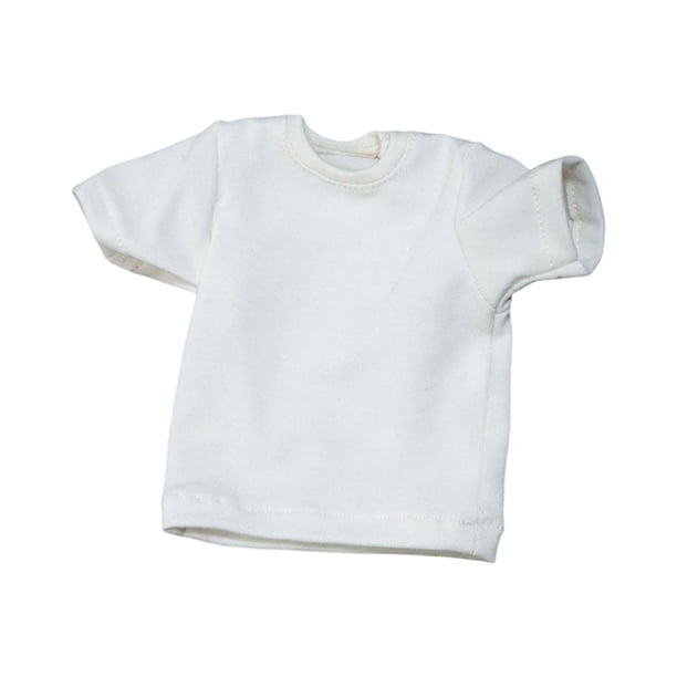 Ropa para muñecas masculinas a escala 1/6, camisetas de pareja, trajes de pareja en miniatura de manga corta Blanco