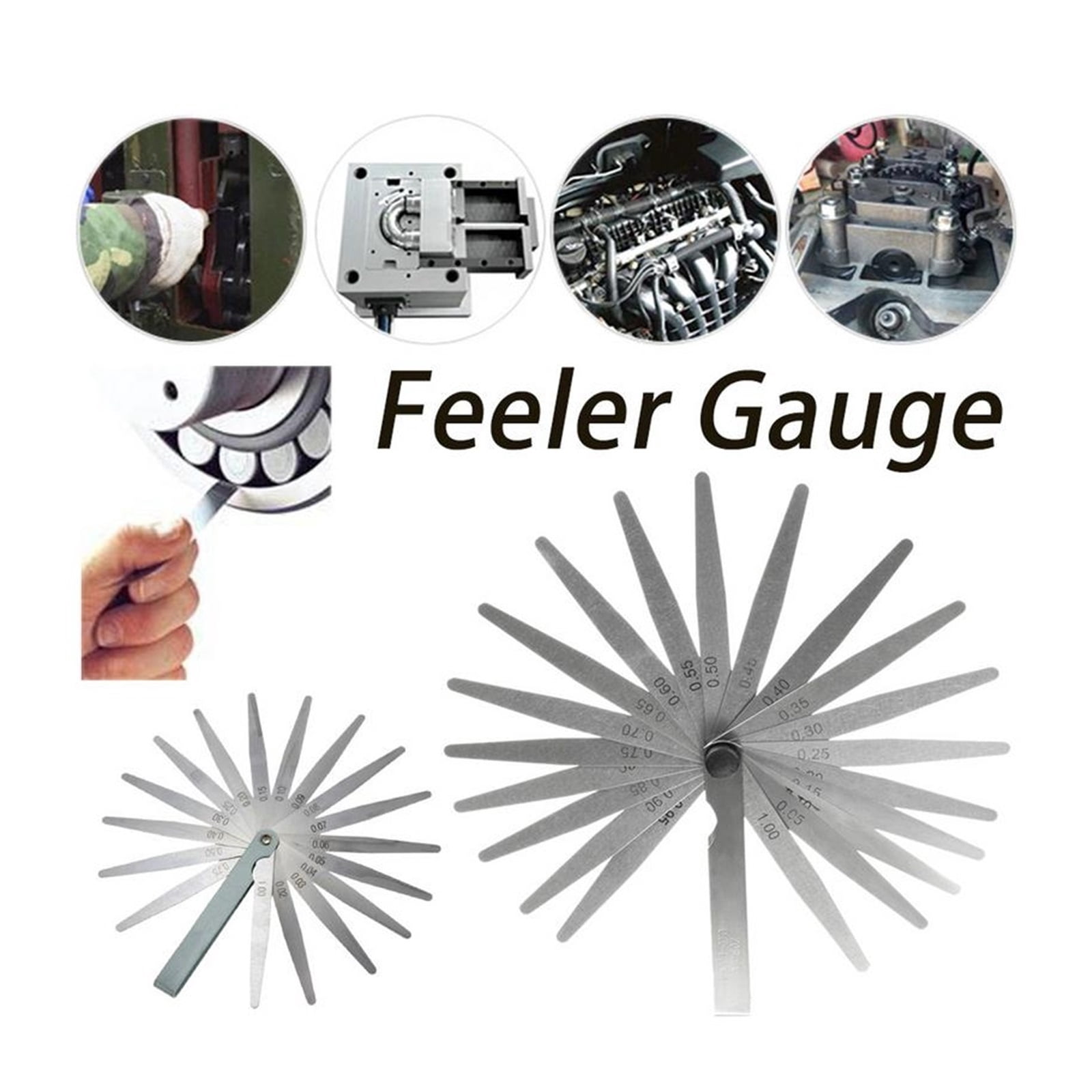 0.02To1mm Thickness 17-20Blade Metric Feeler Gauge High Precision Gages Gap Filler Feeler Gauges Woodworking Measuring Tool