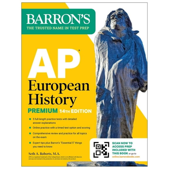 Barron's AP Prep AP European History Premium, Fourteenth Edition: Prep Book with 5 Practice Tests   Comprehensive Review   Online Practic, (Paperback)