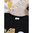 thumbnail image 6 of HWJAD Newborn Baby Boy Halloween Clothes My First Halloween Letter Romper+ Pants+Hat 3PCS Outfits Set, 6 of 10