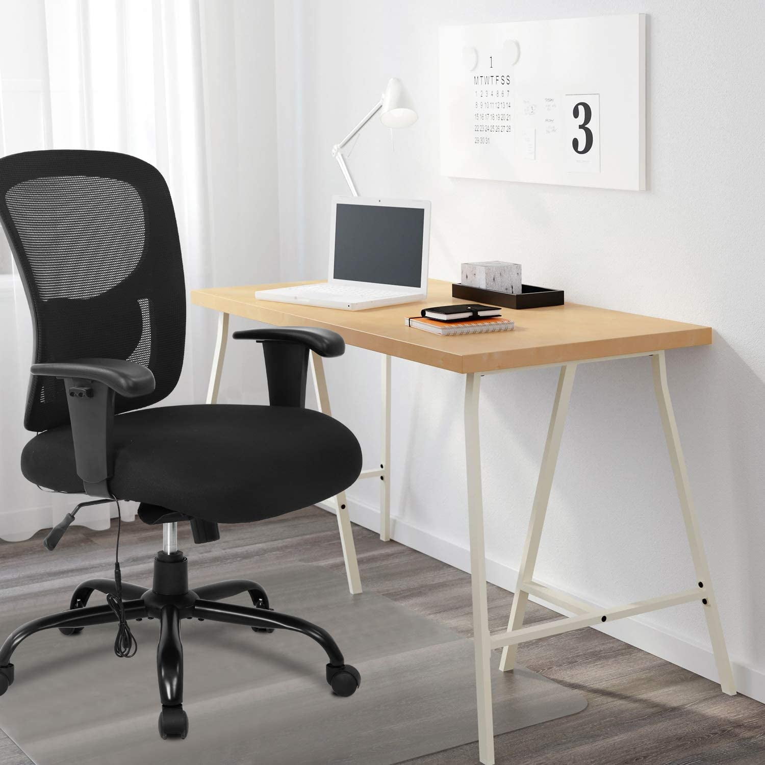 BestOffice Ergonomic Office Chair, Adjustable Arms, Lumbar Support for Women, Men(Black)