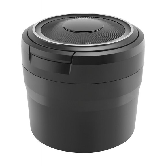 Portable Ashtray with LED Light Auto Cup Holder Ash Tray for Car Smokeless Ashtrays Car Accessories, Black plastic