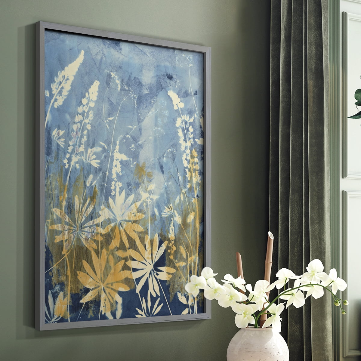 Wild Lupine Framed Print in Gray Solid Wood 16 x 20 Framed Print