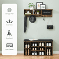thumbnail image 5 of Hallway Hall Trees with Bench and Shoe Storage,Modern Entryway Bench with Coat Rack,Solid Wood Hall Tree with Small Blackboard,5 Hooks for Living Room Bedroom, 5 of 5