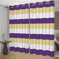 thumbnail image 5 of Nanqianyi Purple Yellow and White Striped Blackout Curtains for Bedroom Living Room, Grommet Thermal Insulated Blocking Window Drapes 2 Panels, 52 x 84 Inch, 5 of 7