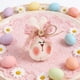 thumbnail image 4 of Decoración de tela para conejito de Pascua - Tela conejo rosa amarillo 6,69x3,93 pulgadas, figura de algodón relleno, centro de mesa, acento en la estantería, una pieza, 4 of 6