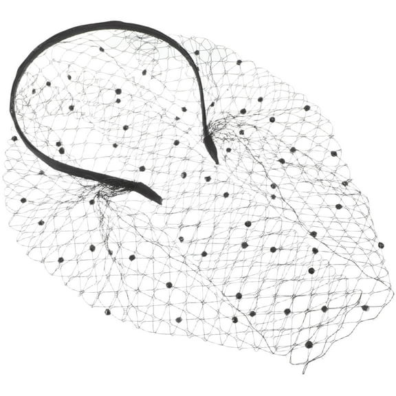 WHAMVOX  Bride Headdress Embellished Headbands for Women Bridesmaid Black