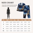 thumbnail image 4 of Vsdgher Navy Blue Marble Pajamas Set Long Sleeve Sleepwear Womens Button Down Nightwear Pj Sets-Large, 4 of 7