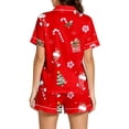 thumbnail image 5 of TGPMGRZ Women's Christmas Pajamas Set Long-Sleeve Loose Fit Button Front, 5 of 5