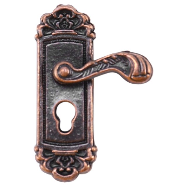 8 piezas de cerradura de puerta de casa de muñecas 1:12, cerradura de puerta en miniatura de casa retro de aleación, accesorios para muebles de casa de muñecas